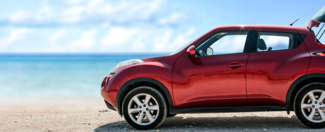 car on beach