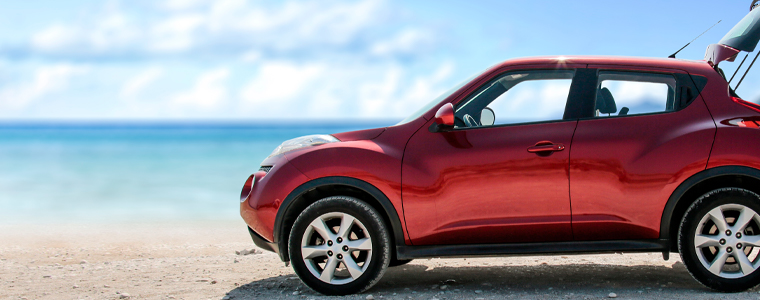 car on beach