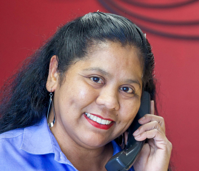 office worker on phone