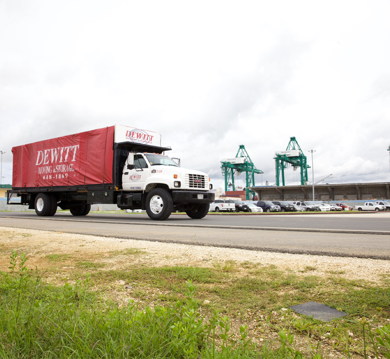 truck-road-2-is-right dewitt truck on road at port