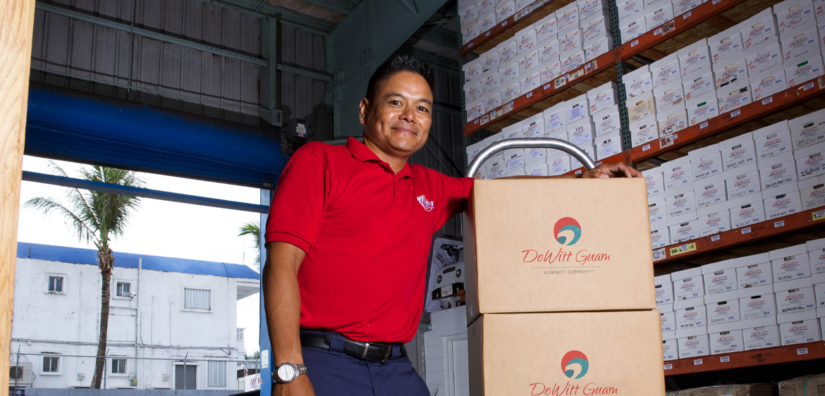warehouse worker with boxes