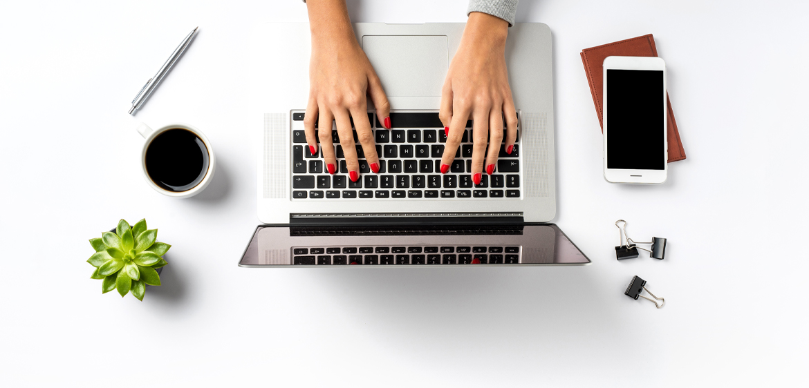 woman using laptop