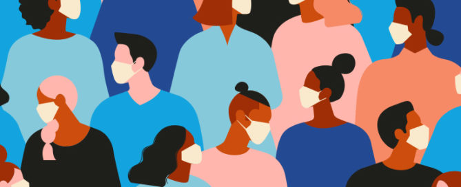 illustration people wearing masks