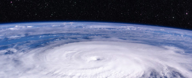 aerial satellite view of typhoon