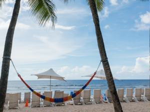 Gun Beach in Guam, USA. The beach is one of the most famous tourist attractions in Guam.
